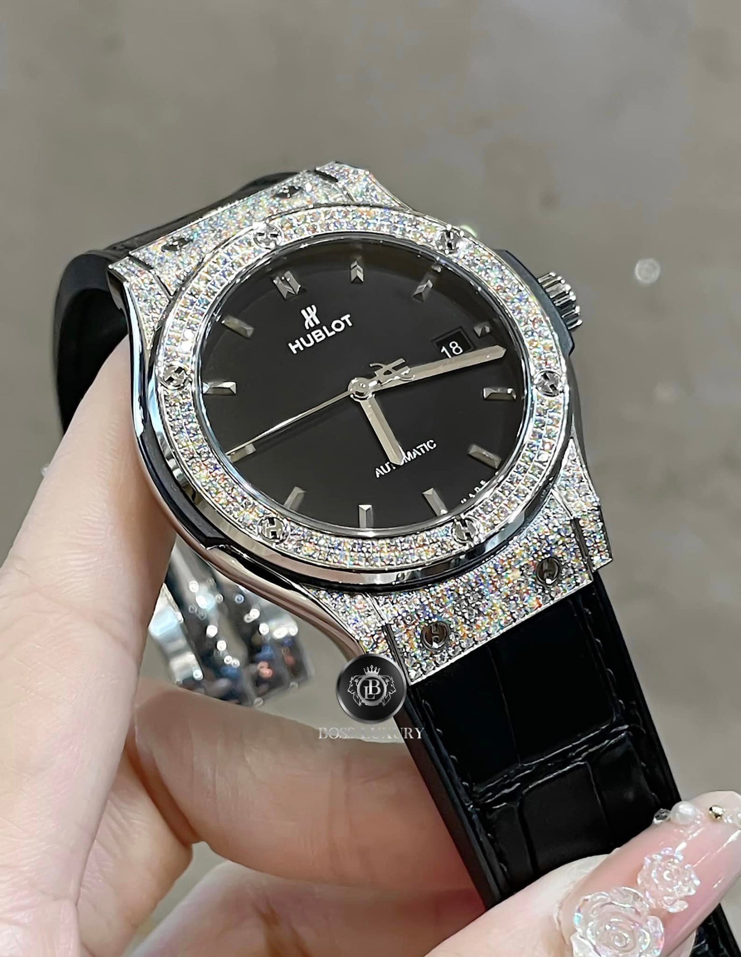 Hublot Classic Fusion Titanium Pave Diamonds 42mm Watch