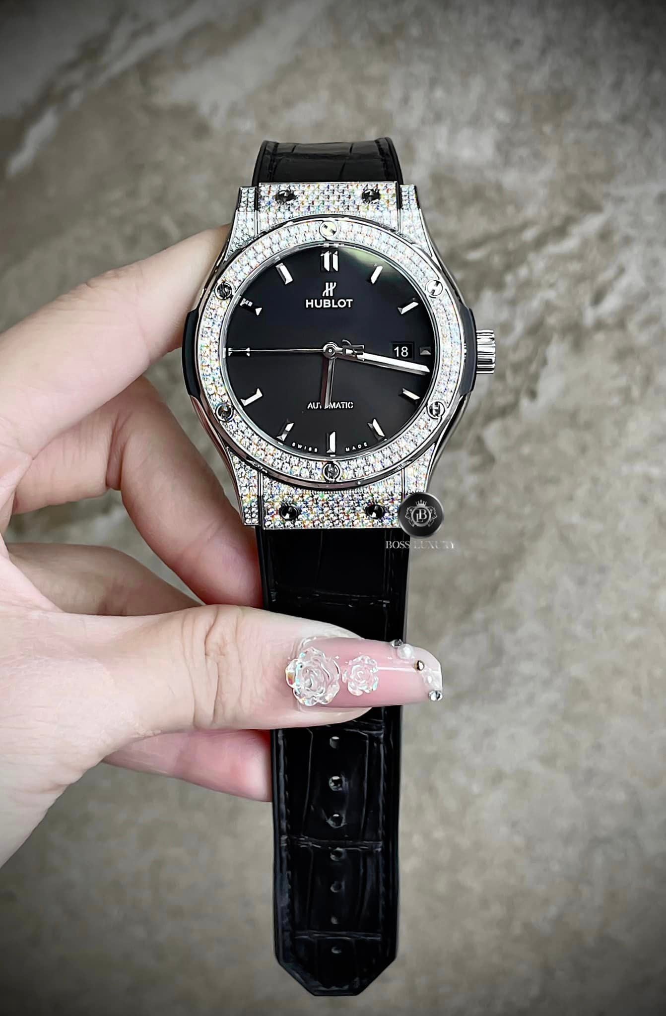 Hublot Classic Fusion Titanium Pave Diamonds 42mm Watch