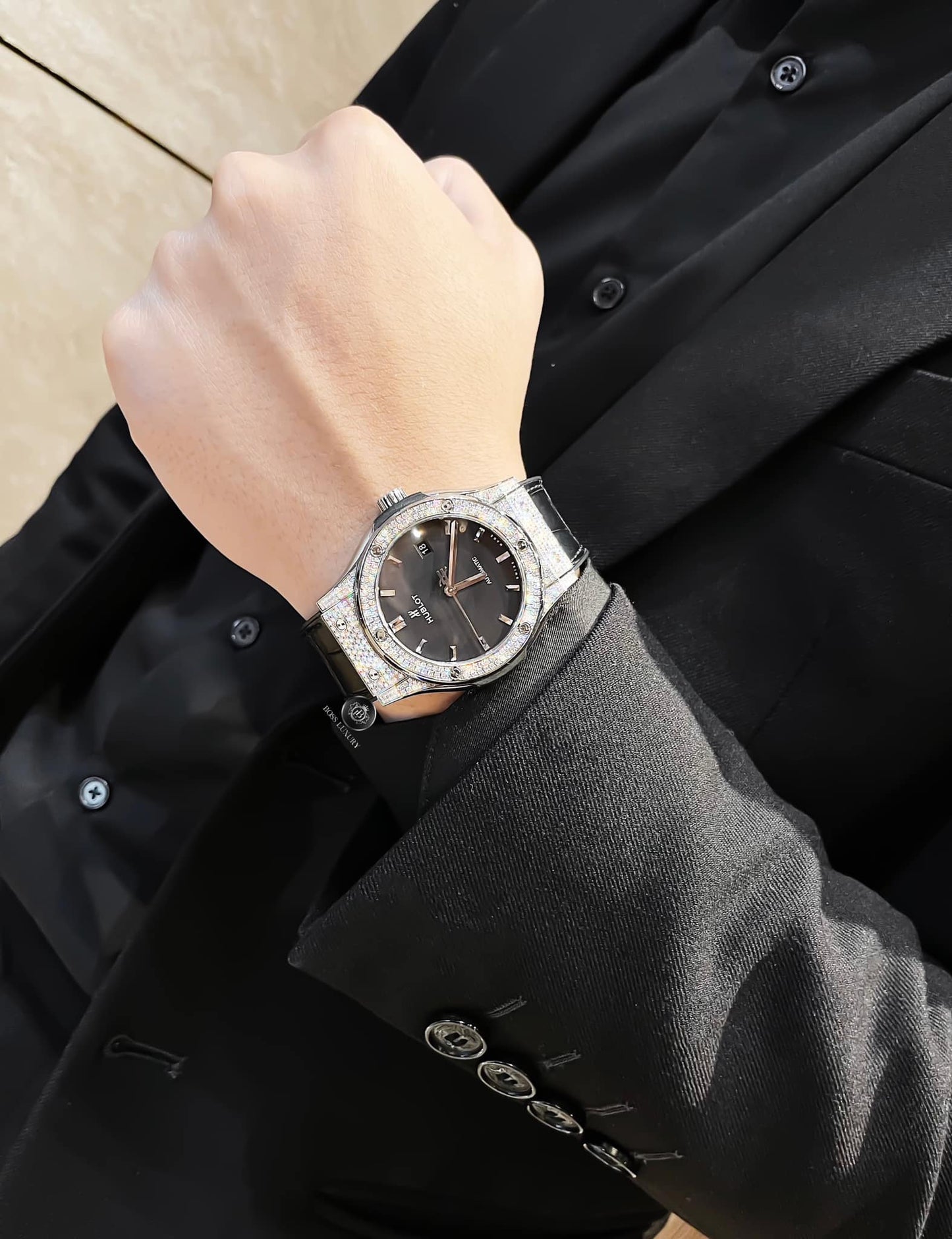 Hublot Classic Fusion Titanium Pave Diamonds 42mm Watch