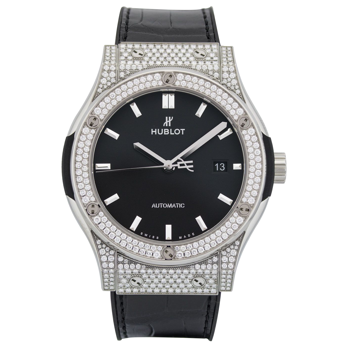 Hublot Classic Fusion Titanium Pave Diamonds 42mm Watch